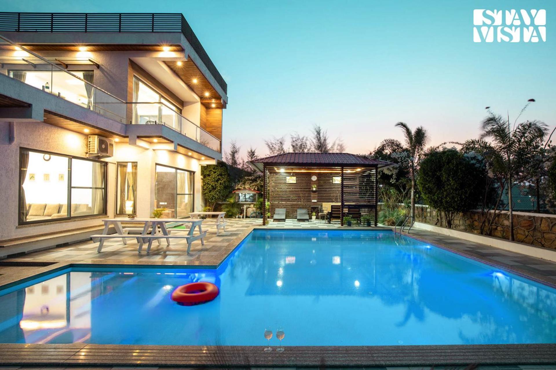 Stayvista's Bella Dream - Mountain-view With Outdoor Pool, Lawn Featuring A Gazebo & Indoor Games Villa Udaipur