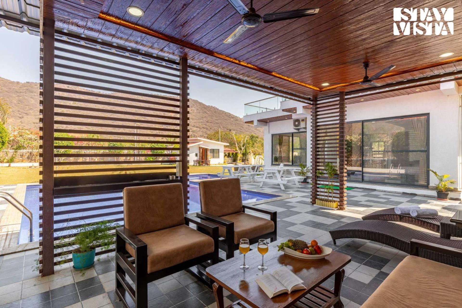 Stayvista's Bella Dream - Mountain-view With Outdoor Pool, Lawn Featuring A Gazebo & Indoor Games * Udaipur