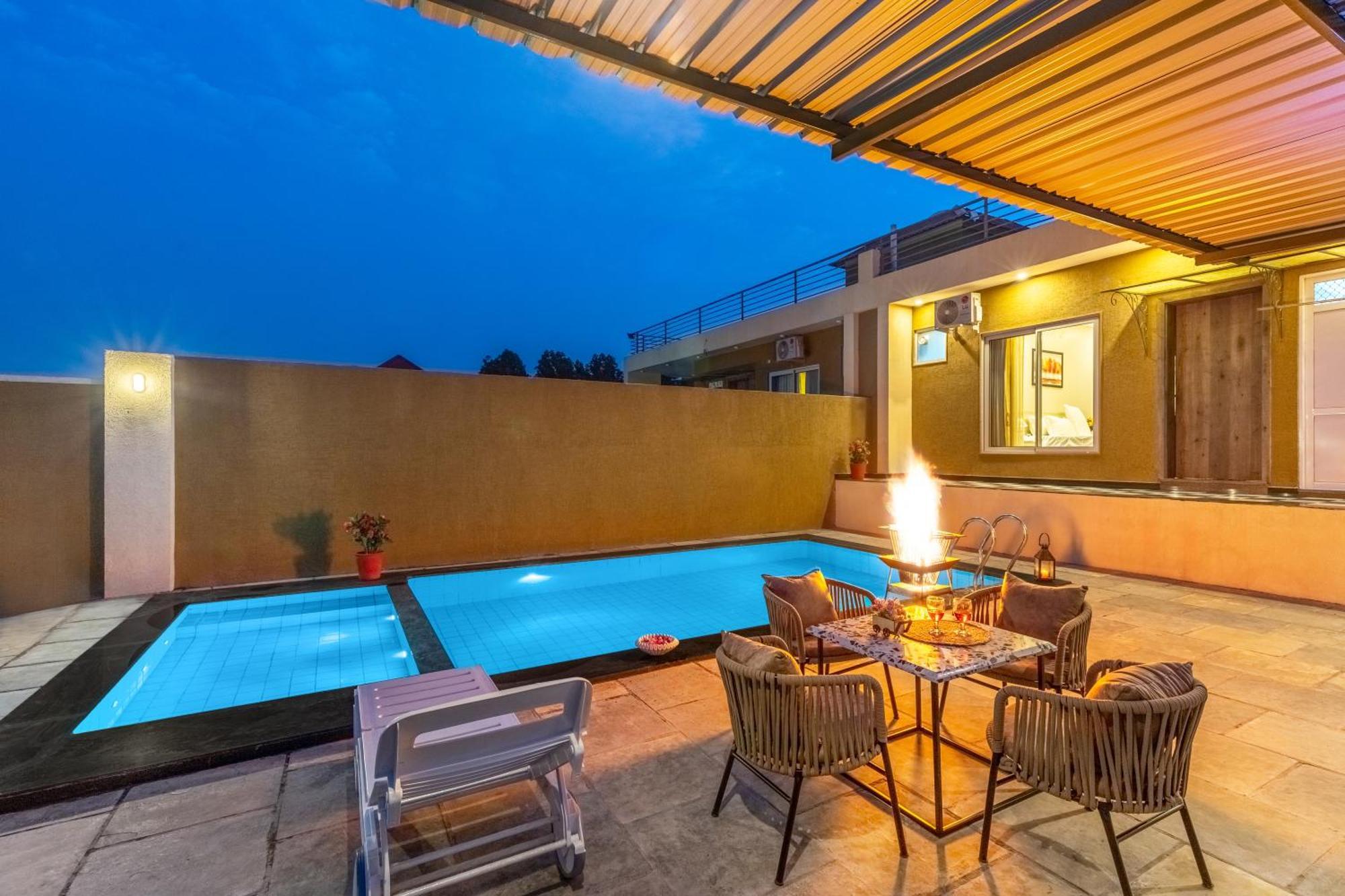 Elivaas 2 Bhk Pet Friendly With Pvt Pool - Heaven In Hill Villa Udaipur